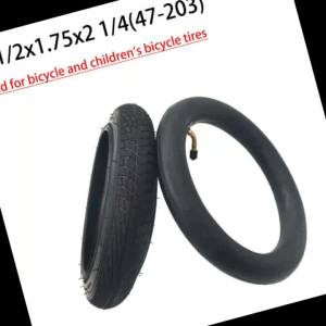 12 Inch 12 1/2 X 1.75 X 2 1/4 (47-203) Inner and Outer Tire for Childrens Bike with Small Square Pattern