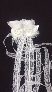 Organza Corsage pin flower wedding Rose Flower brooch Corsage Wedding White Lace korsase pin bunga perkahwinan decoratio