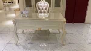 BÀN LÀM VIỆC TÂN CỔ ĐIỂN DÁT VÀNG GỖ TỰ NHIÊN NHẬP KHẨU CAO CẤP