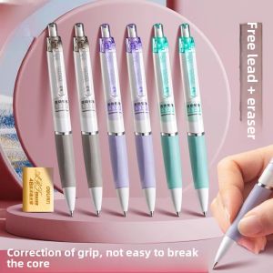 Deli Automatic Pencil Soft Rubber Grip Writing Click Mechanism Cartoon Design Suitable for Primary School Children Exam Writing