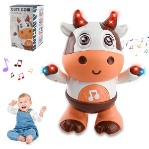 Baby Dancing Cow Toy - Electric Music Plush Cow with Funny Songs and Moves Baby Interactive Baby Toys Cute Toddler Christmas G