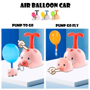 Bear/tiger/panda Air Balloon Car 2 in 1 pump race fly inertial toy animal battle crawl boardgame gift mainan kanak kanak