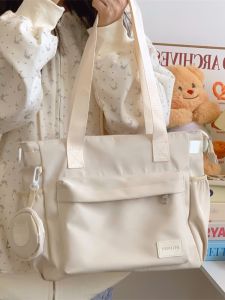 Pure Color Harajuku Style Shoulder Bag Japanese Style Casual Simple Daily Crossbody Bag Handbag Minimalist Trendy Tote Bag