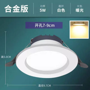 Đèn Tròn LED 5W Nhà Bếp Trần Nhà Ốp Trần Phòng Khách Lỗ Mắt Bò Khoan 75cm Đèn Tròn Ốp Trần Nhà Gia Đình