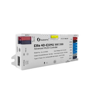 MJJC | GLEDOPTO ESP32 WLED LED Strip Light Controller with 4 Outputs Ethernet Microphone UART Energy Saving Relay 20A Pluggable Fuse