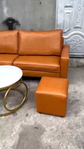Bộ sofa da nâu sofa da cao cấp đặt chung cư - hàng chính hãng bảo hành 2 năm