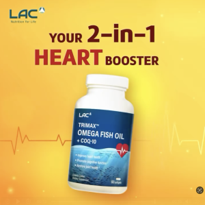 LAC  OMEGAS AND FISH OIL - Trimax™ Omega Fish Oil + CoQ-10 60 SoftGels  น้ำมันปลา และโคเอนไซม์คิวเทน อุดมด้วยโอเมก้า 3 ช่วยลดไขมัน 60 เม็ด
