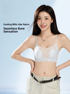 Miiow | Ultra-Thin One-Piece Bra Womens Summer Seamless Comfortable Wireless Ear-Cup Backless Strapless Nylon U-Shape Cool Feeling Bra