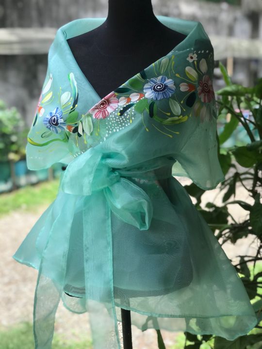 Modern Filipiniana wrapped around/ Mint Green | Lazada PH