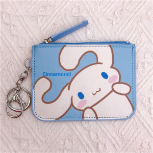 ULEEK Sanrio Cartoon Wallet Leather Card Holder Cute Coin Purse Cinnamoroll My Melody Hello Kitty Kuromi Pachacco