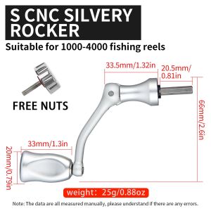 HAUT TON 1pc Stainless Steel Spinning Reel DIY Rocker Foldable&Plug-in Metal Rocker Arm EVA Anti-Slip Comfort Handle Grip