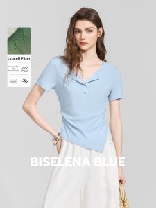 BEIQIANI | Fitted Ruffled V-Neck Lace Illusion Two-Piece Top