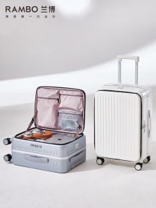 Lanbo New Arrival Luggage Womens Front Open Cover Trolley Case 20-Inch Boarding Travel Luggage Universal Wheel 24-Inch Suitcase with Combination Lock