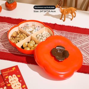 TINY HOME | Lucky Persimmon Decorated Covered Nuts and Candy Storage Box