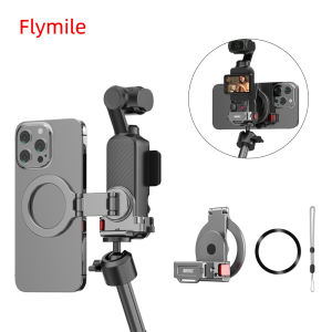 Metal Teleprompter Holder for DJI Osmo Pocket 3 Camera Magnetic Braket With Cold Shoe Compatible Adapter Pocket 3 Accessories
