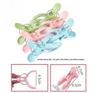 Plastic Clothes Drying Clips Windproof Clothesline Hanger Large Clothespins Fixed Clothes Plastic Small Clips Bedding Drying
