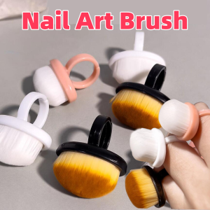 1Pcs Nail Art Dust Finger Ring Brush Oval Plastic Gel Polish Powder Remove Cleaning Tool For Beauty Makeup Manicure Accessories
