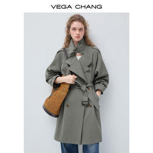 VEGA CHANG | Áo Khoác Trench Coat Phong Cách Đôi Khuy Rộng Rãi Cho Phụ Nữ Mùa Thu