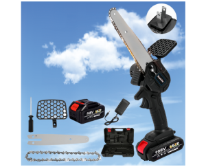 Codmakita Cordless Electric Chain Saw Mini 6 Inch Woodworking Handheld Pruning Chainsaw Garden Portable Cutting Tool Set Official Warranty