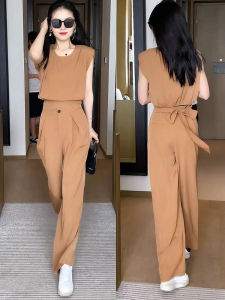 Thời Trang Sành Điệu Drap Ống Rộng Quần Bộ Nữ Thời Trang/ Phong Cách Thon Gọn Cao Cấp Thời Trang Bộ Hai Mảnh Mùa Hè 2023 Thanh Lịch