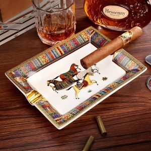 CIGARLOONG Brand Ceramic Hand-Painted Bone China Ashtray Fashionable Cigar Special Use Ashtray Creative Gift for Festive Occasions