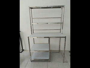 COHF Heavy Duty Stainless Steel Kitchen Work Table with Storage Shelves Commercial Prep Table Multi Tier Kitchen Organizer Rack for Cookware Spice