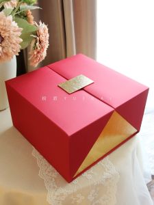 Elegance Pack Red Double Open Large Size Gift Box Chinese Style Wedding Celebration Candy Storage Box Empty Box for Gifts