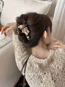 Suzyacc Kr Doll Bear Butterfly Knot AB Face Hair Claw Womens 2025 New Retro Unique Personality Updo Clip Fashionable Hair Accessories
