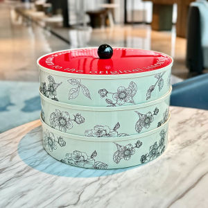 Retro Style Snack Dry Fruit Plate Vintage Candy Box with Lid for New Year Living Room Tea Time Seed Sectioned Fruit Basket