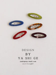 กิ๊บติดผมรูปวงกลมสไตล์ฝรั่งเศส Acetate กิ๊บติดผมแบบเล็ก ทรงกลม สไตล์เกาหลี ใช้สำหรับการแต่งหน้า