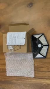 100 LED Solar Wall Lamp Wireless with Motion Sensor Human Waterproof Garden Decoration Spotlights Stairs Outdoor Wall Light