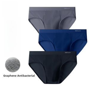 Mens Ice Silk Antibacterial Breathable Modal Triangle Underwear Summer Comfortable mid Waist Plain Color Simple Style Shorts