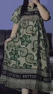 Daster Lowo Terbaru Murah Bahan Rayon Adem Daster Motif Kuda Laut Busui Resleting Depan