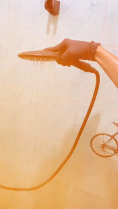 Hand Shower Hitam Komplit Kamar Mandi Model Bulat ABS Premium