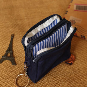 Double Layer Zipper Pack Bank Card Headset Cable Coin Purse