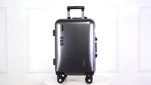 TRAVECUL 20/24" Aluminum Luggage USB Suitcase Luggage Double Buckle Luggage Bag Travel Anti-theft Suitcase