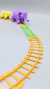 รถไฟช้างแม่ลูก รถไฟของเล่น รถไฟใส่ถ่าน รถไฟจำลอง ชุดต่อรถไฟ มีของเล่น 20356