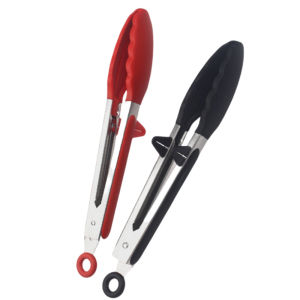 9/12in High Temperature Barbecue Food Clip Silicon Tong Food Grabbing Tool With Stand Locking