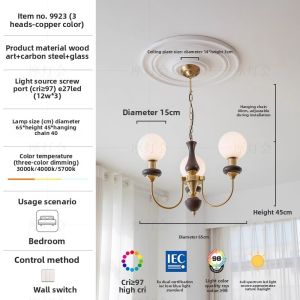 FANCY LAMP CLUB | French Retro Eye-Care Dining Room Chandelier