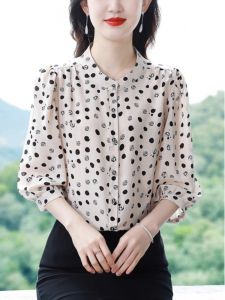 Áo Sơ Mi Voan Họa Tiết Hoa Thời Trang Mùa Hè Cho Nữ Tay Lửng Dài Thường Ngày Dáng Rộng Thoải Mái Chất Liệu Khác 100%