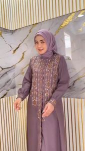 DRESS BORDIRAN WANITA DEWASA BAHAN KATUN TOYOBO / GAMIS BORDIR BAHAN KATUN TOYOBO PREMIUM
