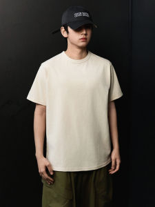 BPCALL 2.0 Brushed Cotton Short Sleeve T-Shirt Vintage Heavyweight Summer New Arrival Loose Fit Youthful Cool Sensation Daily Wear