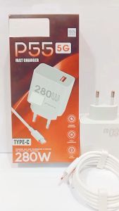 280W Charger For P55 5G 280W For Android Fast Charging Adaptor Charger + Kabel Type C Fast Charger