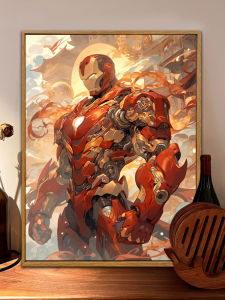 Iron Man Spider Man DIY Digital Oil Painting Handmade Filling Coloring Cartoon Animation Acrylic Oil Paint Decorative Artwork