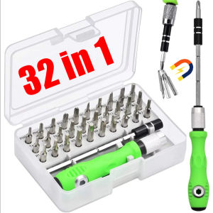 32 IN 1 Magnetic Precision Screwdriver Bits Set / Magnet Torx Ratchet Screw Driver Hand Repair Tool / for Eyeglass Watch Phones Laptop
