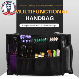 Dung tích lớn Đen cọ trang điểm túi lưu trữ phụ nữ nghệ sĩ Túi đeo thắt lưng tạo mẫu tóc Đồ giữ dụng cụ trang điểm đa chức năng