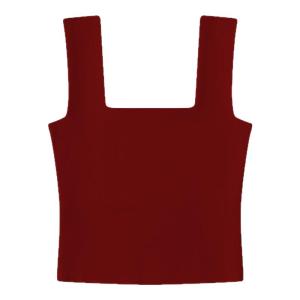 Wide Strap Vest Top Womens Spring Summer Short Square Collar Backless Sleeveless Pure Desire Belly Button Baring Outerwear