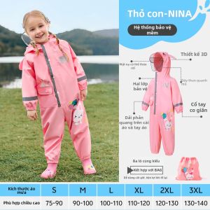 Áo Mưa Chống Thấm Cho Bé Bảo Vệ Toàn Thân