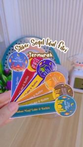 1 Pack 44 Pcs Sticker Idul Fitri Sticker Eid - Mubarok Segel Lebaran Sticker Kue Kering Ramadhan Bahan Vinil Anti Air Termurah