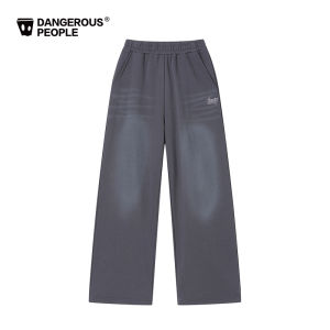 Washed Color Block Embroidered Loose Casual Pants